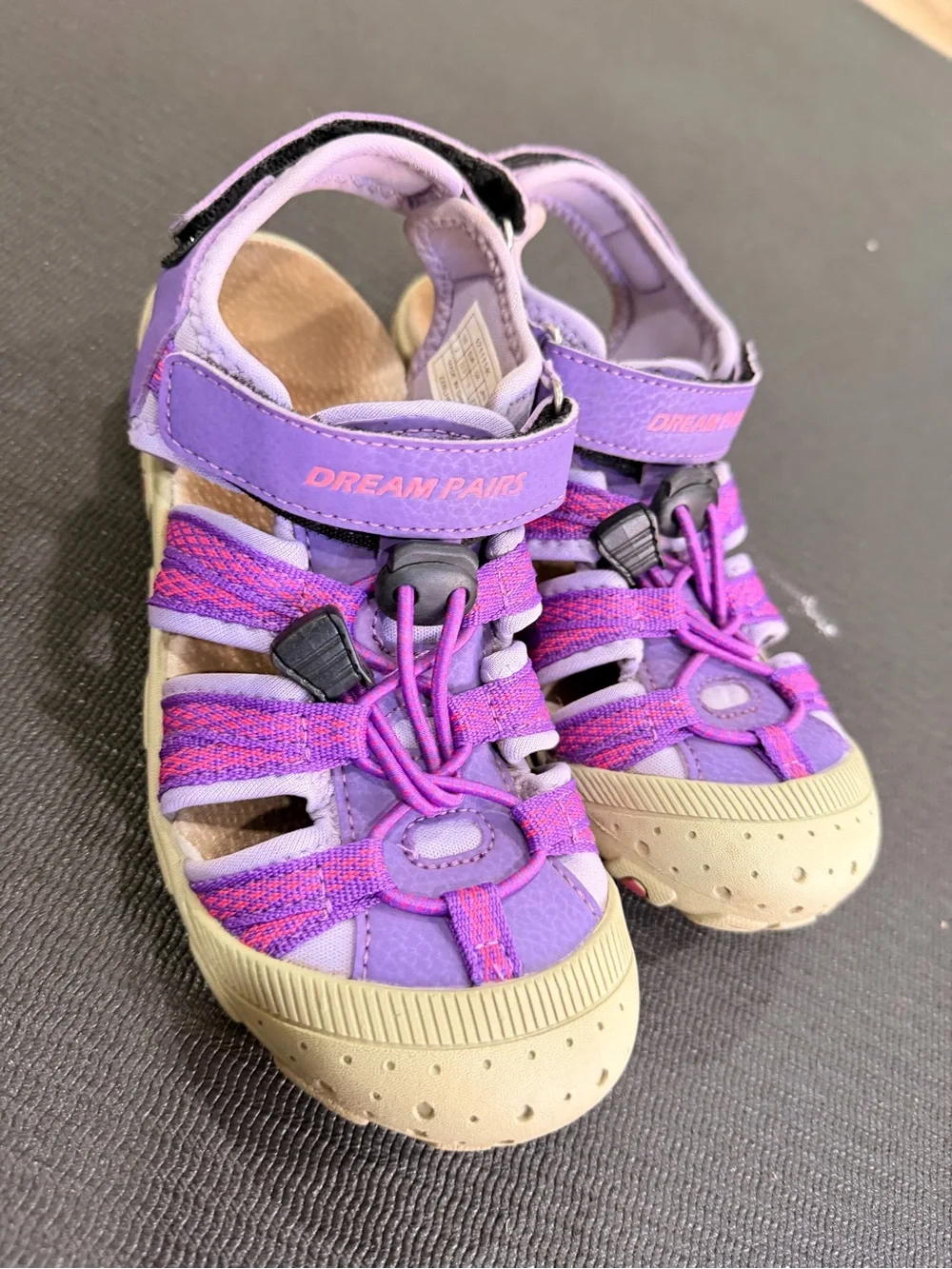 Dream Pairs Kids Purple and Pink Sport Sandals